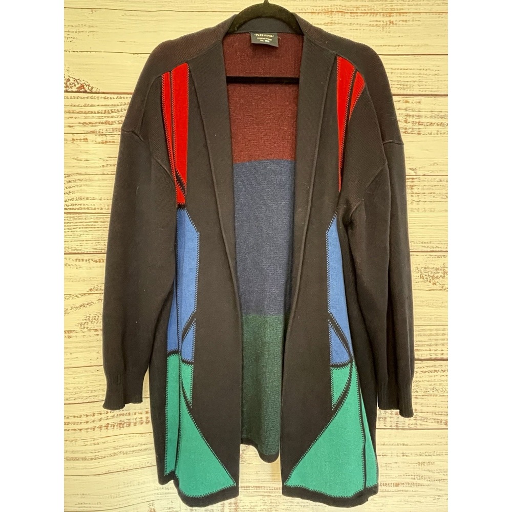 Vintage Kriss Sweden Knit Open Front Oversized Long Cardigan Sweater Size Large